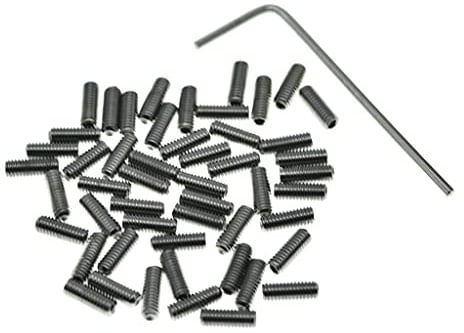 KAISH 50x Metric M3x8 Stainless Steel Guitar Bridge Saddle Height Adjustment Screws for Stratocaster/Telecaster