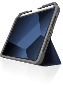 STM Dux Plus for iPad Mini 6th Gen (2021, 8.3 inch) - Rugged Case with Apple Pencil Holder, Magnetic Closure-to-Stand and Sleep/Wake Cover - Mil-Spec Drop Tested - Midnight Blue (STM-222-341GX-03)