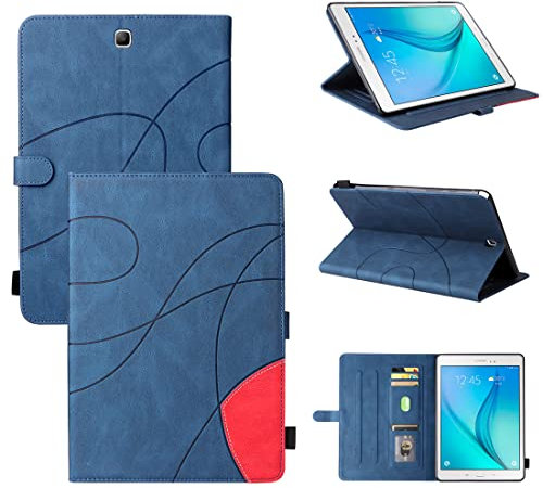 XFDSFDL® Funda protectora para Samsung Galaxy Tab A SM-T550 (9,7 pulgadas) de piel sintética con tapa y función atril para dispositivo de encendido y apagado automático, color azul