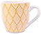 FabFinds Hugga Mug with Initials Classic Black and White Ceramic Large Gift Coffee Cups 500ml (H11cm X W11cm) (Approx.) (Ochre Leaf)
