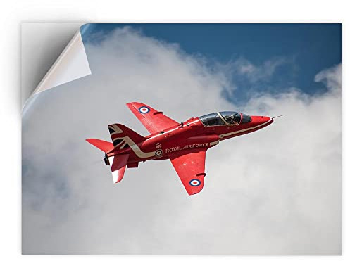 DV DESIGN 1 x Vinyl-Aufkleber A5 – rechteckige Form 15,8 x 21 cm – rote Pfeile Flugzeug RAF Kunstdruck Aufkleber Laptop Tablet Gepäck Auto Fahrrad Wand Kühlschrank Tür Aufkleber #14551