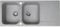 Essebagno Lisse fregadero reversible 2 cubetas 1 escurridor en resina gris