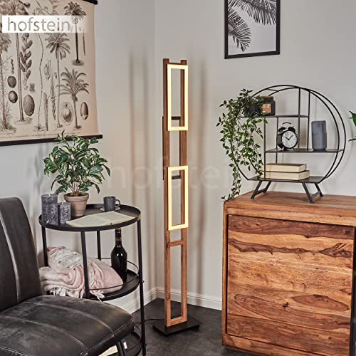 LED Stehleuchte Ayajasco, moderne Stehlampe aus Metall/Holz in Schwarz/Natur/Weiß, 3200 Lumen, 3000 Kelvin, LED 30 Watt (inkl.), Leuchte im skandinavischen Design mit An-/Ausschalter am Kabel