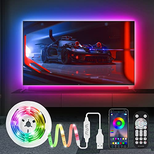 HUEMIHUI Dreamcolour LED TV Backlight 4M LED Strip Lights with Remote and APP Control, Music Sync TV LED Backlights for 55-65 inch TV Monitor