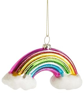 BUTLERS Weihnachtsbaumkugel Regenbogen Christbaumschmuck Glas Bunt -Hang ON- Weihnachten Baumkugeln Rainbow Figur Anhänger | Tannenbaum Deko & Weihnachtsdeko