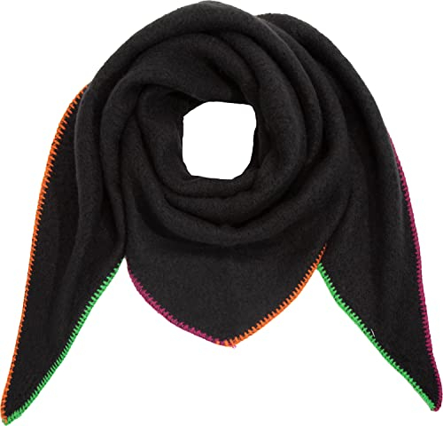 Ever Bloom Damen Schal XXL, Flauschige Weiche Dreieck Schale, Poncho, Dreieckstuch Strickschal Halstuch für Frauen und Mädchen Lang Kuschelig, Einfarbig 190 * 80 cm, Schal Farben:Schwarz New