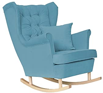 Family Meble Schaukelsessel, Modell Gaja, Skandinavisch, Relaxsessel aus Webstoff, Loungesessel, Ohrensessel, Fernsehsessel, Bequemer Sessel, Für Wohnzimmer, Esszimmer, Schlafzimmer, Trinity 13
