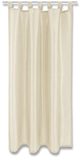 Arsvita Blickdichte Beige Gardine Alessia mit Schlaufen in 140x245cm (BxL), in vielen Größen und Farben
