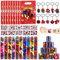Sacchetti di ragno per bambini, ragazzi, ragazze, 40 pezzi a tema ragno rosso assortiti giocattoli riempitivi per pinata con bande di schiaffi, adesivi portachiavi, regalo di compleanno, Halloween