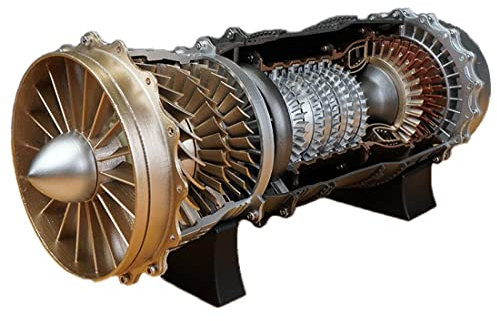 FATOX 1/20 Turbofan Engine Model Kit, Metal Turbofan Frighter WS-15 Engine that Works, 150+ PCS DIY Assembly Engine Mechanical Science STEM Toy