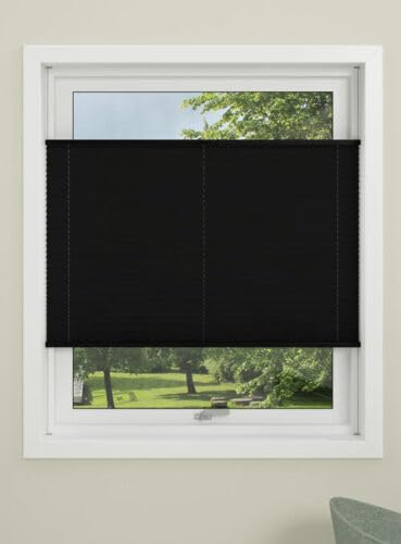LiKeKa® Plissee ohne Bohren Klemmfix mit Klemmträger, Faltrollos 100% Polyester, Rollos für Fenster & Türen ohne Bohren, Jalousien Sonnenschutz-Sichtschutz (70x210 cm, Schwarz)
