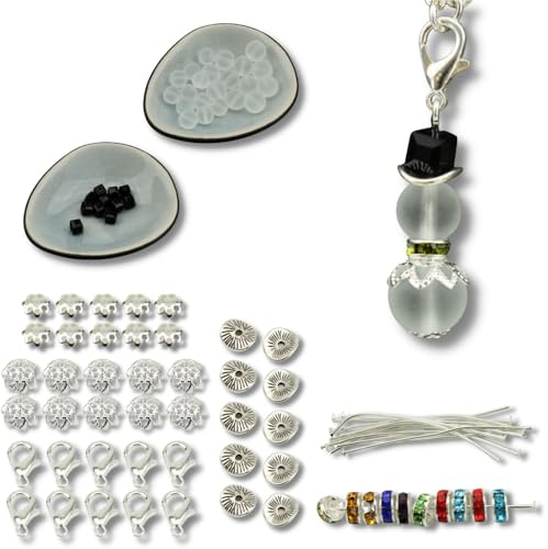 10x Bastelset Schneemann Anhänger Perlenengel Perlen Engel Basteln Charms Perlenanhänger