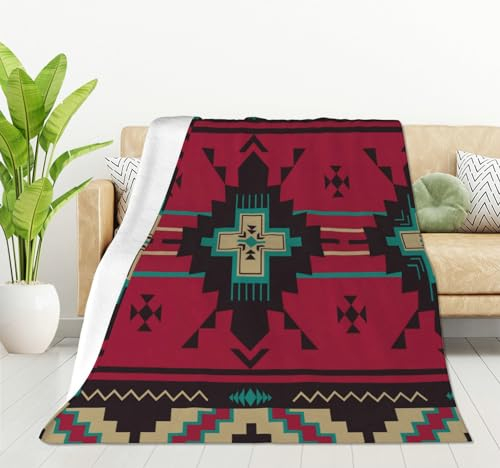 HGOD DESIGNS Decke mit ethnischem Muster, südwestamerikanisch, indisch, Azteken-Druck, Überwurf, weich, warm, leicht, Decke für Frauen, Geburtstag, Weihnachten, Zuhause, Wohnzimmer, Dekoration, 130 x