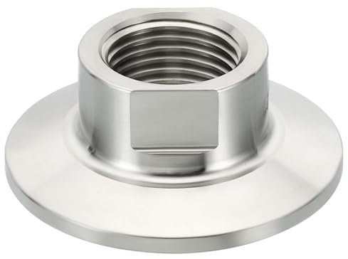 PATIKIL 1.5 Inch TC Tri Clamps Adaptor, Tri-Clover Fittings to NPT 1/2 Female Sanitary Thread Adaptor 304 Stainless Steel for Food Beverage Dairy, Ferrule 50.5mm