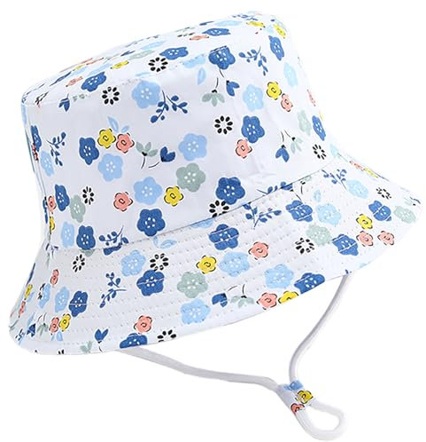 Malaxlx Kleinkind Sonnenhut Blume Fischerhut Kinder UV Schutz Sommerhut Strandhut Bucket Hat Eimer Hut für 2-4 Jahre Mädchen Jungen
