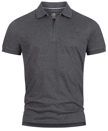 Indicode Herren INYonah Poloshirt aus Baumwollmischung | Herrenpoloshirt Polokragen Baumwollshirt Black, XXL