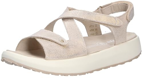 JOYA Jenny Light Gold Sandale, Glattleder, Klettv., Senso-Sohle, Kategorie Emotion JY047A Beige Gr. 37