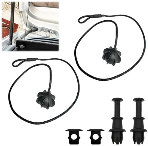 1 Pair Car Rear Parcel Shelf Cords with 2pcs Buckle Parcel Shelf String Interior Tonneau Cover Strap Cord Hanging Rope for VW Golf Audi Skoda Hatchback Models