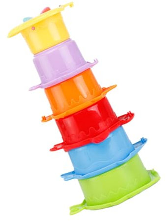 WESIEVYA 6Pezzi Tazze Impilabili Colorate per da Bagno Cartone Animato per Sviluppo Intelligente e Interattivo per Spiaggia e Bagno
