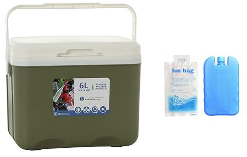 ZNBO Caja de Hielo, Cubo de Hielo portátil frío, refrigerador Compacto para Coche, Picnic pequeño refrigerador | Caja de Pecho para conservación,Verde,6L