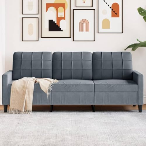 Xichuzi 3-Sitzer-Sofa Dunkelgrau 180 cm Samt, Loungesofa, Sofas & Couches, Relaxsofa, Couch für Wohnzimmer - 4007635