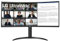LG 34WR55QK-B Monitor curvo de computadora ultra ancho WQHD (3440 x 1440), 100Hz, 5ms, HDR10, modo lector, HDMI, DisplayPort, USB tipo C, soporte ajustable de inclinación/altura, negro