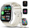 Smart Watch for Men Women with Bluetooth Call/Message Reminder, Smartwatch 1.85 Screen, Fitness Watch Heart Rate/Sleep/Calories/Steps Monitor, 112+ Sport Mode, Activity Tracker for Android iOS, White