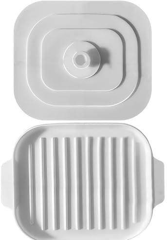 Bacon Rack for Oven Microwave Bacon Cooker with Lid 11x8.2 Rectangle Microwave Bacon Tray Silicone Bacon Pan with 2 Handle Heat Resistant Grooved Bacon Cooker