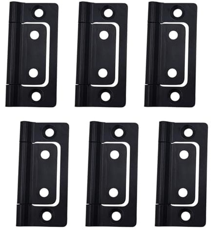 SYEYCW 6 Pezzi Cerniere a Filo, 51 x 25mm Cerniere Pieghevoli, Cerniera per Porta con Cuscinetti, Cerniere Pesanti, per Porte in Legno, Finestre, Armadi, Cancello da Giardino, Nero