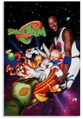 URAUIH Filmposter Space Jam 5,069.8 cm, für Schlafzimmer, Wohnzimmer, Wandkunst, 60 x 90 cm, ungerahmter Stil