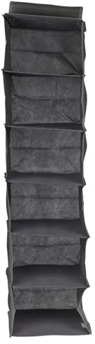 URBNLIVING 6 Compartment Hanging Wardrobe Organiser, Foldable Fabric, Closet Shelf Storage Unit for Clothes, Accessories, Shoes & Toys, Space-Saving No-Assembly Hanging Rack for Home, Dorm or Travel