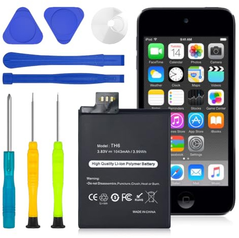 OHZHAO A1641 Akku, [verbessert] 1043 mAh Hochleistungs-Ersatzakku mit 0 Ladezyklen für iPod Touch 6. Generation 16 GB, 32 GB, 64 GB A1574, iPod Touch 7. Generation mit Reparatur-Toolkit