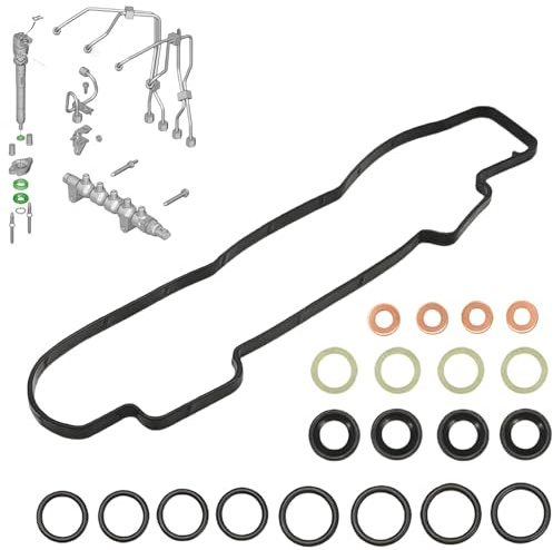 Kit de 20 Pièces Joints d'Injecteurs Carburant Admission Cache Culbuteur Compatible avec Moteurs 1.6 HDi/TDCi - Pour PEUGEOT 206 207 307 308 CITROËN C2 C3 C4 C5 - Remplace 1609848080, 1610564580