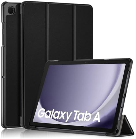 Techsuit für Samsung Galaxy Tab A9 Plus Hülle mit 360 Schutz, Verstellbarem Ständer, Mikrofaser Innenfutter, Schlankem Design, Anti Fingerabdruck, FoldPro Series, PU Leder, Schwarz