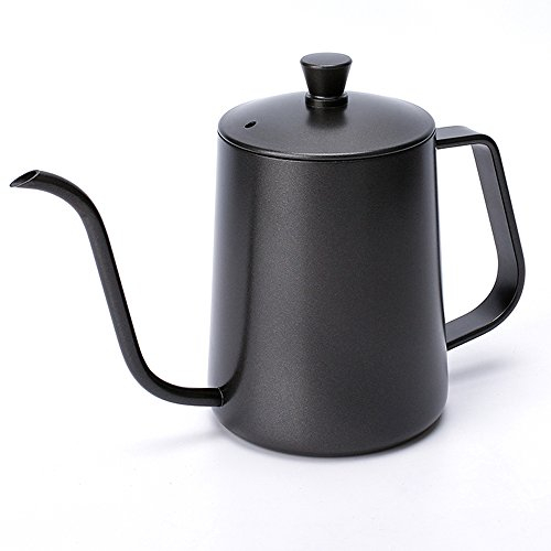 TAMUME 600ML Teflon Negro Recubrimiento 5mm Cafetera Hervidores y Dispensadores de Agua Caliente Tetera Goteo