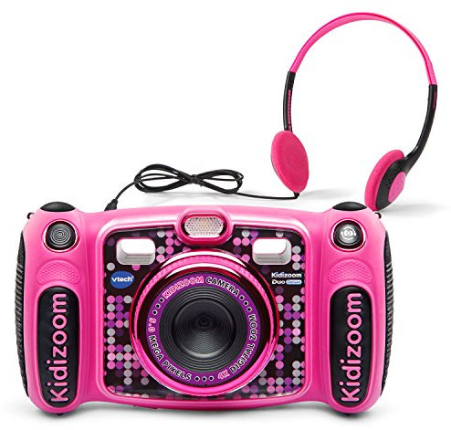 VTech Kidizoom Duo 5.0 Deluxe Appareil Photo numérique avec Lecteur MP3 et écouteurs, Rose