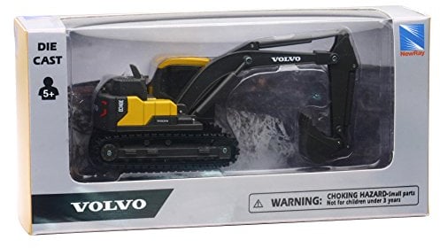 New Ray | Pelleteuse Miniature Volvo 1/50 | Réplique Modèle Réduit | Métal Moulé | Licence Officielle Volvo | Collection Véhicules de Chantier | Idée Cadeau Passionnés | 32113 | Jaune