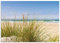 ARTland Wanddeko Wandbild Alu Verbundplatte für Innen & Outdoor Bild 100x70 cm trand Meer Dünen Küste Meerblick Sommer Sonne Himmel Gräser S9OJ
