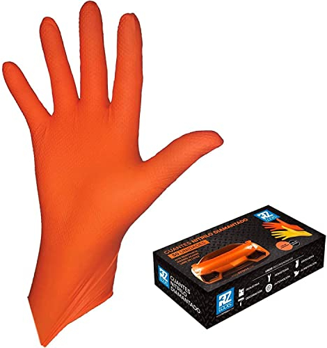 RZ TOOLS - Nitrilhandschuhe Diamanttextur Rutschfest, Latexfreie, Einweg Schutzhandschuhe Widerstandsfähig und Langlebig, Beidhändige Handschuhe - 50 Handschuhe – (Medium Größe M)