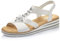 Rieker Femme Sandales V0687, Dame Sandales Fines,Chaussure d'été,Sandale d'été,Confortable,Plate,Blanc (Weiss / 80),39 EU / 6 UK