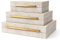 BAALTTO RUNYAO Kingflux Faux Ivory Shagreen Leather Set of 3 Pcs Decorative Boxes, Storage Boxes Jewelry Organizer, Men's Accessory Organizer (Ivory)