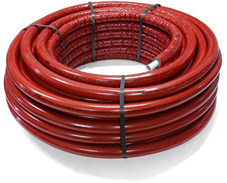 Pipetec Aluverbundrohr Aluminium Mehrschichtverbundrohr 26x3 mm 10mm rot 25m Isolierung PEX Mehrschicht-Verbundrohr MV-Rohr Mehrschichtrohr Heizung Wasser