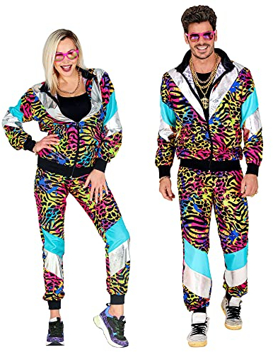 W WIDMANN MILANO Party Fashion - Kostüm Trainingsanzug Party Animal, 80er Jahre Outfit, Jogginganzug, Faschingskostüme