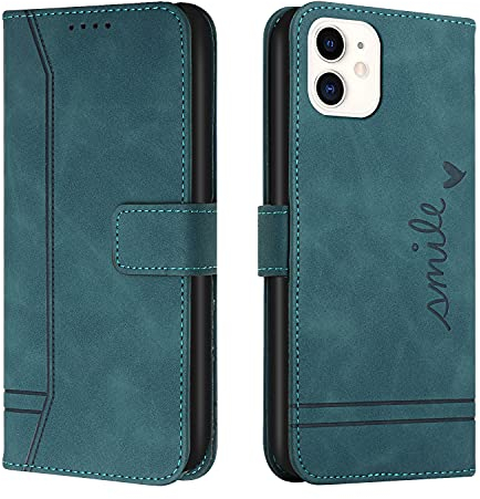 Trugox Wallet Case for Apple iPhone 12 / iPhone 12 Pro Phone Case Leather with Wallet Purse Credit Card Holder Stand Book Folio Flip Case Cover Women Shockproof - Blue Green