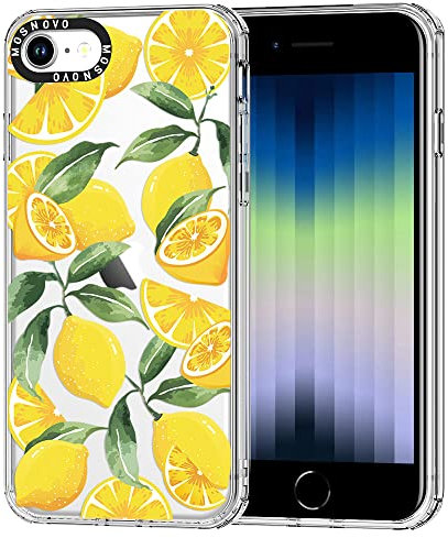 MOSNOVO für iPhone SE/iPhone 8 / iPhone 7 Hülle – Durchsichtige, schlanke, stoßfeste TPU+PC-Handyhülle, [6,6 Fuß Fallschutz/Anti-Abziehen] - Zitrone