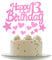 Personalised Happy 13th Birthday Cake Toppers Pink Cake Decorations for Girls Kids 13th Birthday Cake Cupcake Topper, Glitter Cakes Banner Decoration for 13 Birthday Anniversary Party Supplies