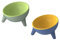 Cat Bowls Tilted Raised,Cat Feeding Bowls Elevated Cat Food Water Bowl Kittens Dishes 15° Inclined Angle Cat Feeder,2PCS(Yellow+Green)