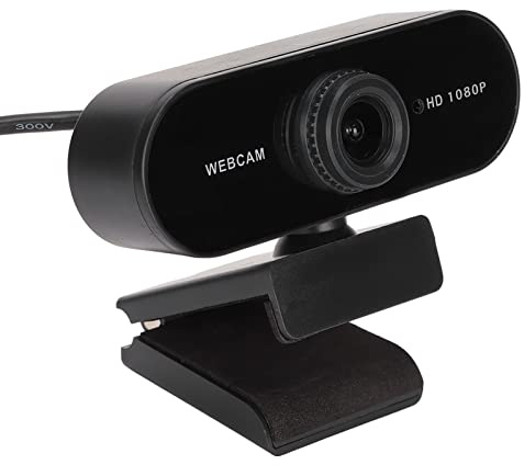 Jectse 1080p-Webcam, 360°-Drehung, 30 Fps, HD-USB-Webcam mit Mikrofon, Streaming-Webcam, Desktop-Computerkamera für Videoanrufe in Konferenzen(Echter 1080P-manueller Fokus)