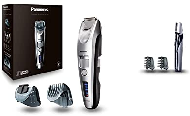 Panasonic Premium Bartschneider ER-SB60, 19 Längeneinstellungen, Barttrimmer 0,5-10 mm & Body-Trimmer ER-GK60 mit 3 Aufsätzen, Elektro-Rasierer für Herren, hautschonende Nass- und Trockenrasur