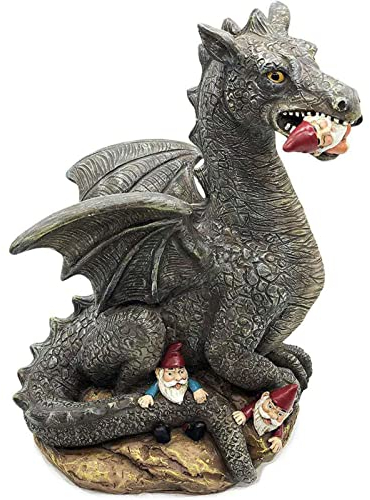 Dinosaurier Frisst Elf Ornament, Garten Kunst Ornament, Outdoor-Garten Zwerg Statue Dekorative Harz Ornament Für Outdoor Indoor-Rasen Terrasse Hof